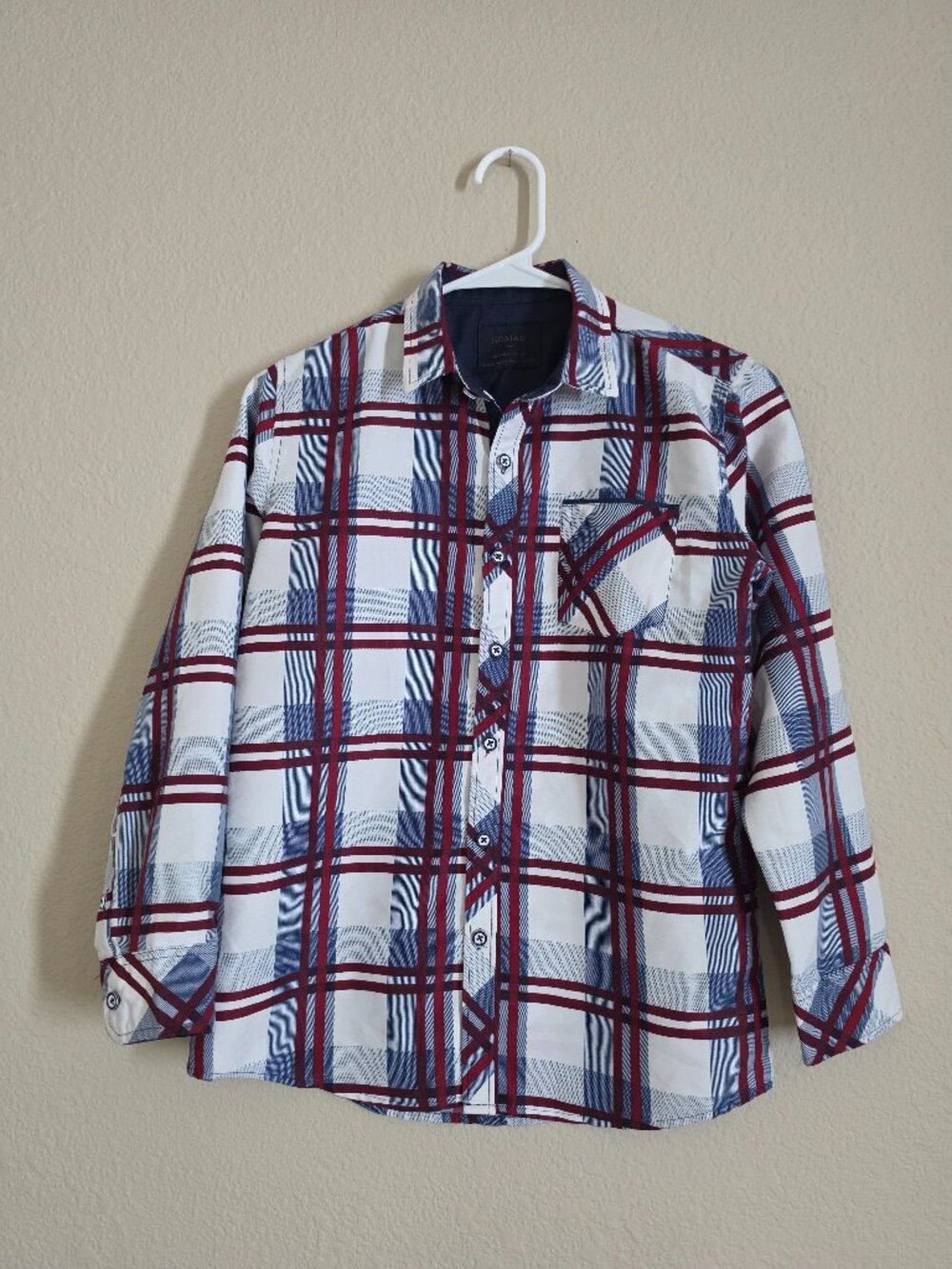 Boys Long-Sleeved Button Down Shirt Size Medium